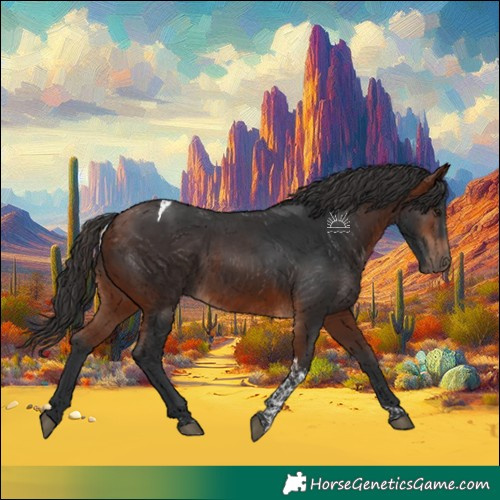 Horse Color:Bay Tobiano Rabicano 