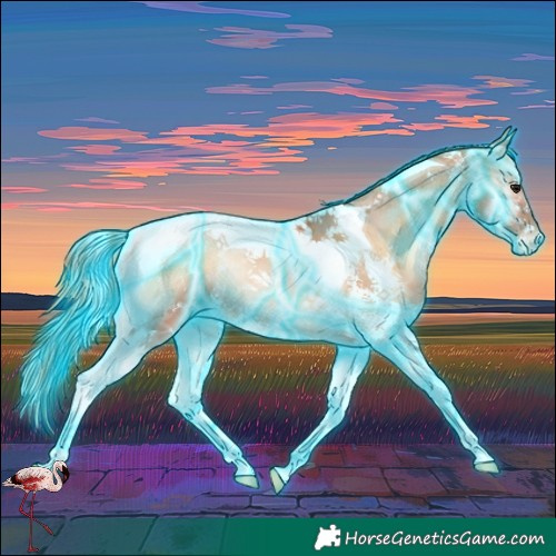 Horse Color:Thunderstruck Bay Pearl Onyx Sabino Tobiano Rabicano