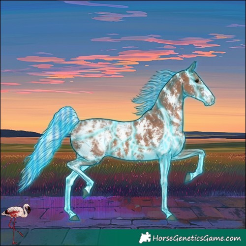 Horse Color:Painted Thunderstruck Silver Black Ice Sabino