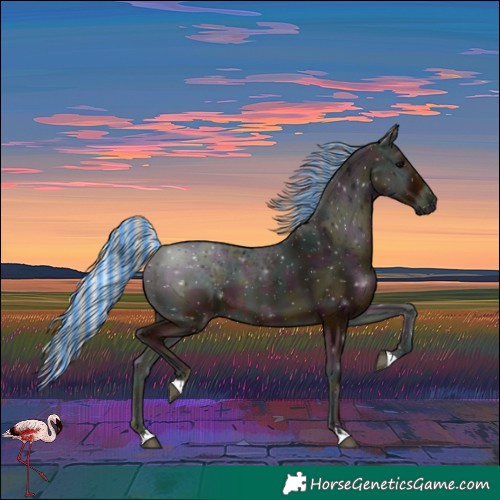 Horse Color:Painted Midnight Silver Blue Onyx Ice