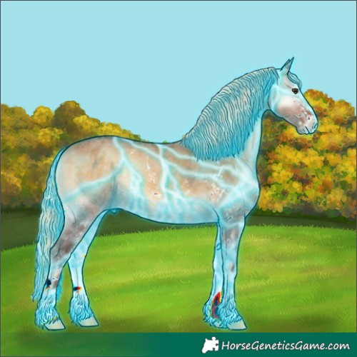 Horse Color:Thunderstruck Chocolate Palomino Onyx Sabino