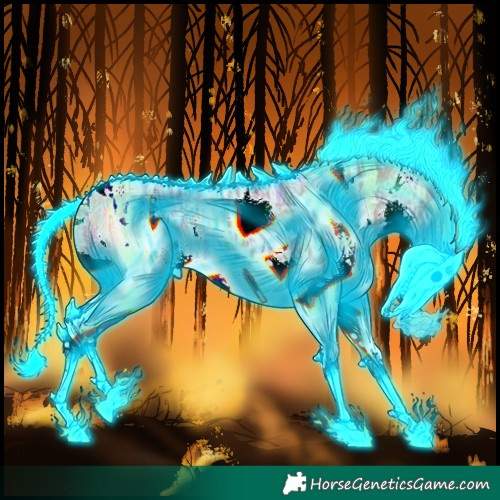 Horse Color:Thunderstruck White Spotted Silver Bay Ice Dun Splash 
