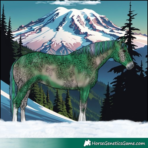 Horse Color:Painted Watercolor Brown Ice Onyx Tobiano