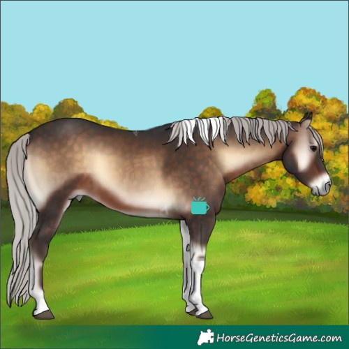 Horse Color:Silver Brown Onyx Tobiano 