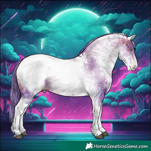 Horse Color:Gray Watercolor White Spotted Brown Pearl Snowcap 