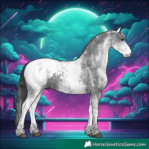 Horse Color:White Spotted Black Sabino Snowcap 