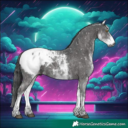 Horse Color:Gray White Spotted Black Sabino Snowcap 