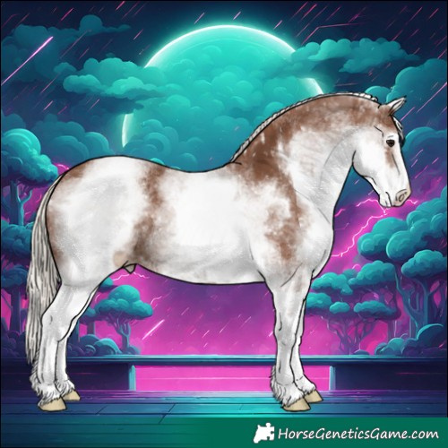 Horse Color:White Spotted Silver Black Snowflake Varnish 