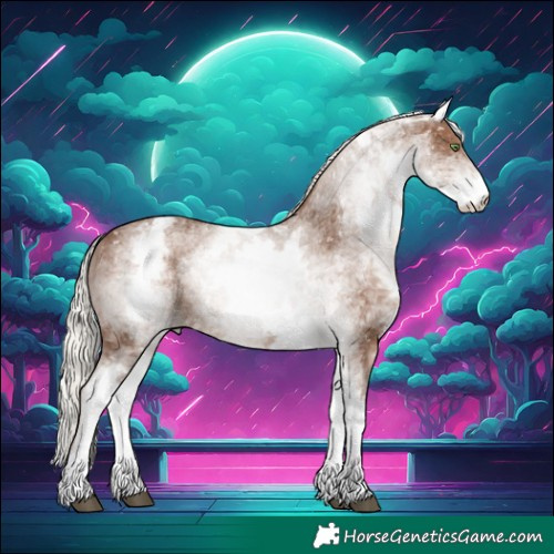 Horse Color:White Spotted Silver Black Snowflake Varnish