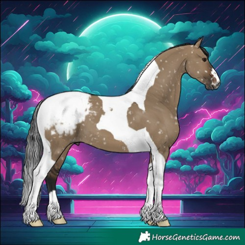Horse Color:Gray Brown Dun Tobiano Snowcap