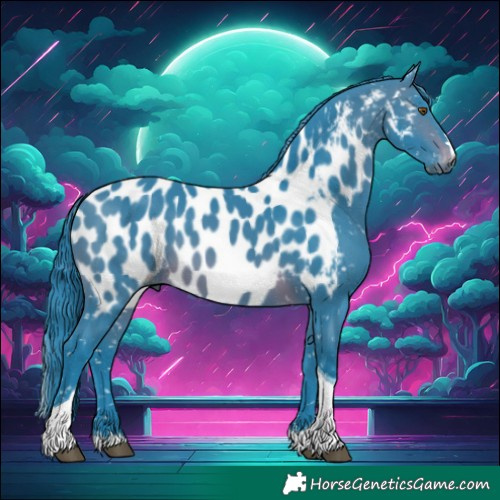 Horse Color:Gray Watercolor Bay Tobiano Near Leopard 