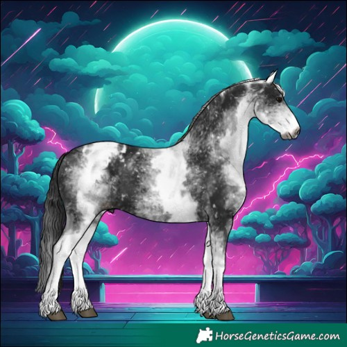 Horse Color:Gray White Spotted Black Blanket 