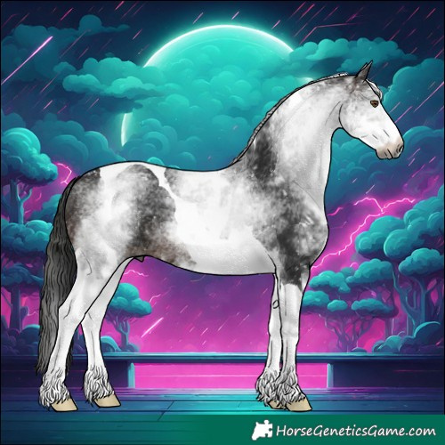 Horse Color:Gray White Spotted Brown Tobiano Snowflake Varnish