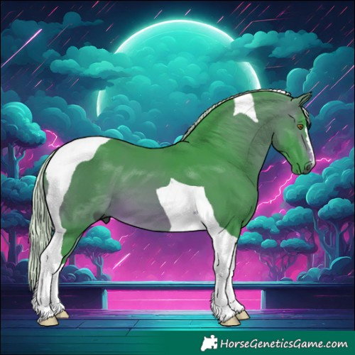 Horse Color:Gray Watercolor Silver Bay Tobiano