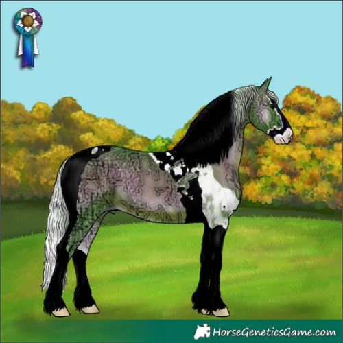 Horse Color:Watercolor Silver Blue Onyx Ice Splash Tobiano