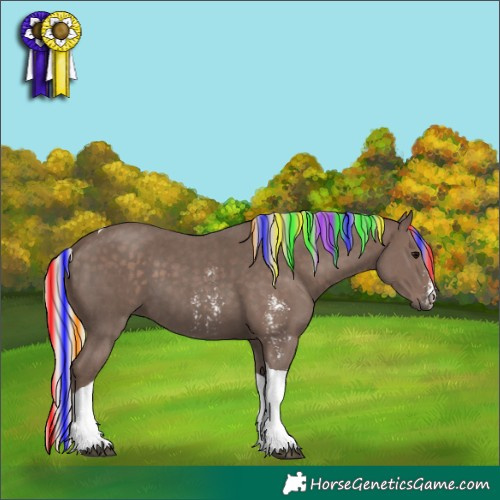 Horse Color:Painted Silver Black Sabino Tobiano