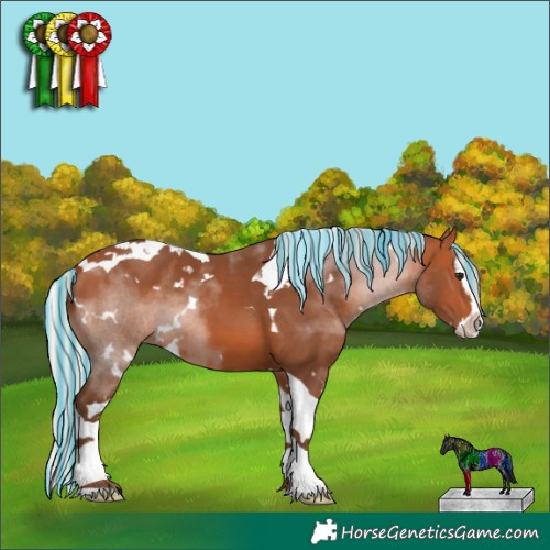 Horse Color:Painted White Spotted Silver Bay Splash Tobiano 