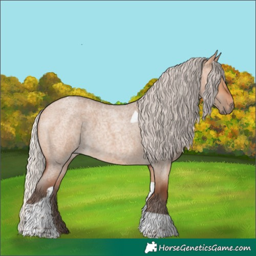 Horse Color:Silver Bay Roan Dun Tobiano 