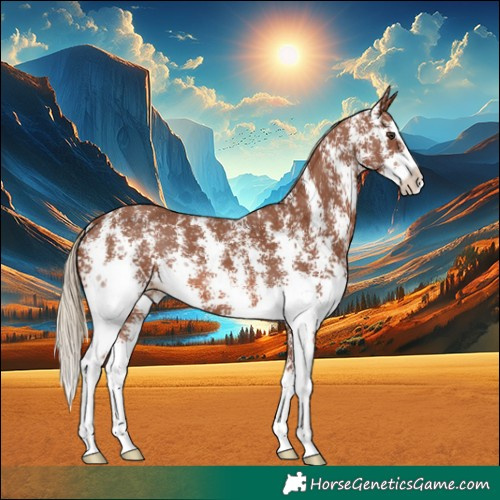 Horse Color:Chestnut Sabino Splash Snowflake Varnish