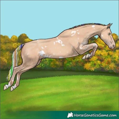 Horse Color:Painted White Spotted Silver Amber Champagne 