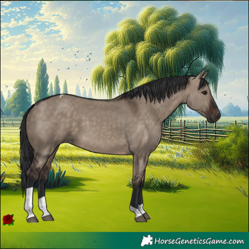 Horse Color:Brown Dun Tobiano Rabicano 