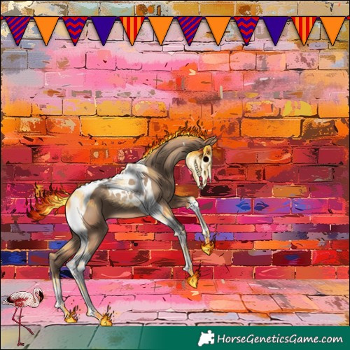 Horse Color:Amber Champagne Tobiano