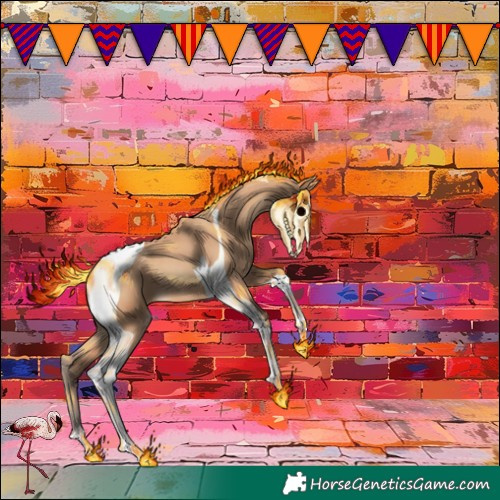 Horse Color:Amber Champagne Tobiano