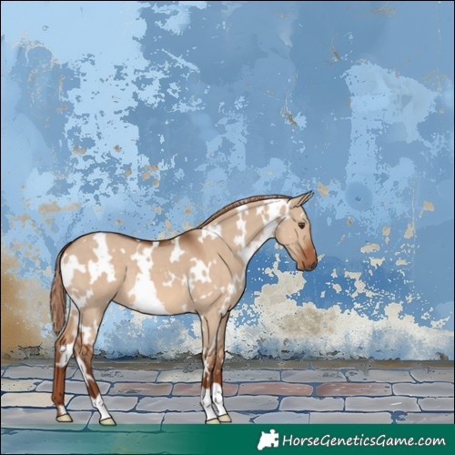 Horse Color:White Spotted Red Dun 