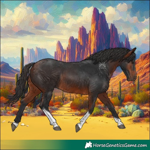Horse Color:Bay Tobiano Rabicano