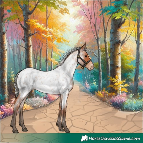 Horse Color:Silver Bay Roan Near Leopard 