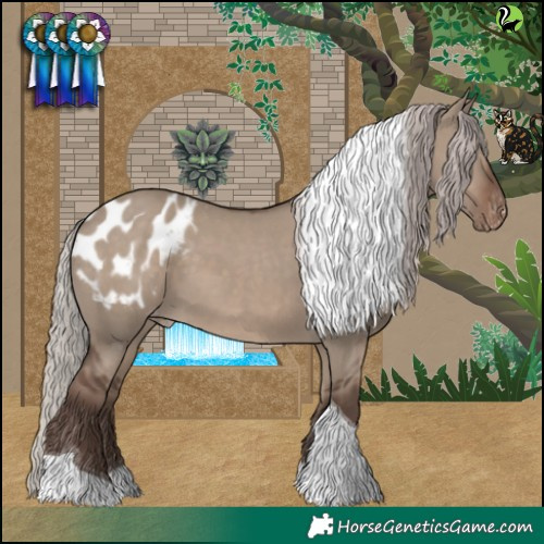 Horse Color:Silver Grullo Tobiano Blanket 