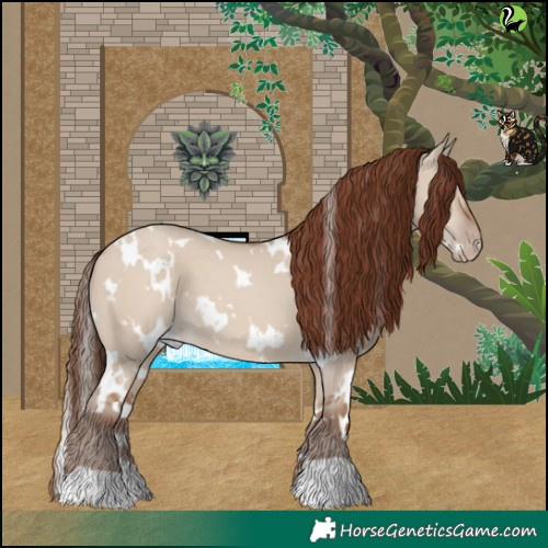 Horse Color:White Spotted Classic Champagne Dun Varnish