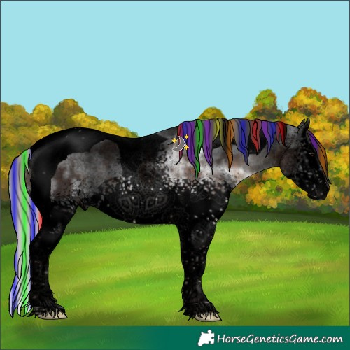 Horse Color:Void Painted White Spotted Silver Brown Ice Tobiano 