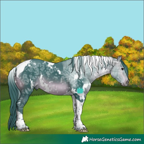 Horse Color:Watercolor White Spotted Brown Ice Tobiano