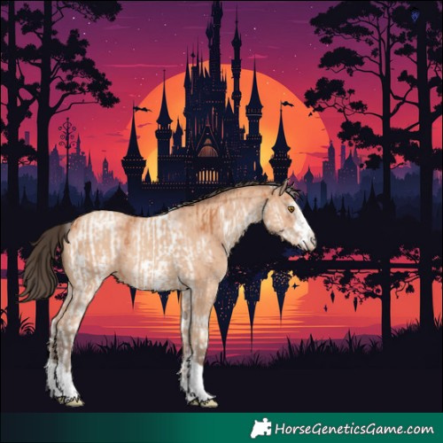 Horse Color:White Spotted Bay Varnish and Amber Champagne