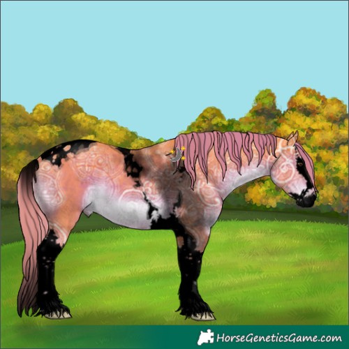 Horse Color:Void Watercolor Liver Chestnut Ice Splash Tobiano