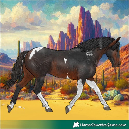 Horse Color:Bay Tobiano 