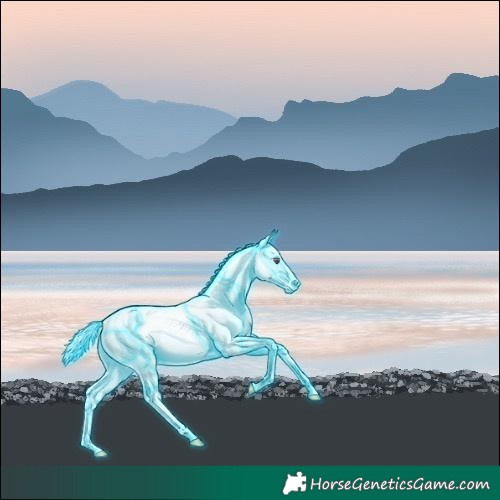 Horse Color:Thunderstruck Silver Amber Champagne Chinchilla Skewed LP Spotted Rabicano 