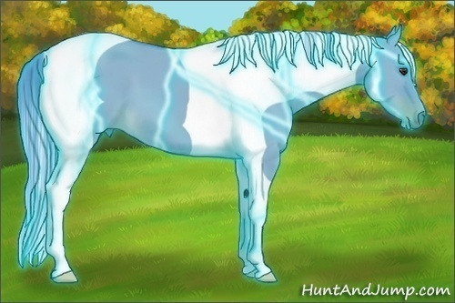 Horse Color:Thunderstruck Watercolor Liver Red Dun Tobiano 