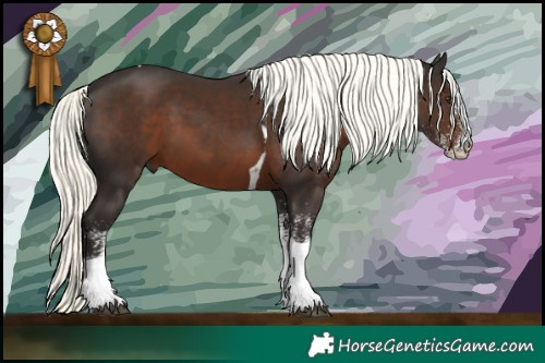 Horse Color:White Spotted Liver Chestnut Mushroom Tobiano 