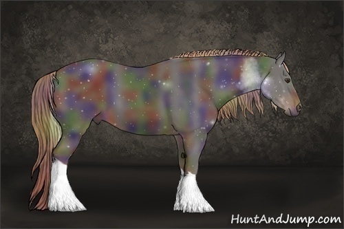 Horse Color:Nacre Liver Chestnut Sabino Tobiano 