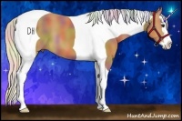 Horse Color:Nacre Silver Bay Splash Tobiano 