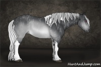Horse Color:Silver Brown Chinchilla Splash Tobiano Frame  Brindle