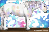 Horse Color:Gray Nacre Black Tobiano Rabicano