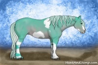 Horse Color:Watercolor Silver Brown Tobiano Frame 