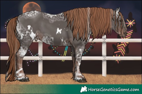 Horse Color:White Spotted Liver Chestnut Ice 