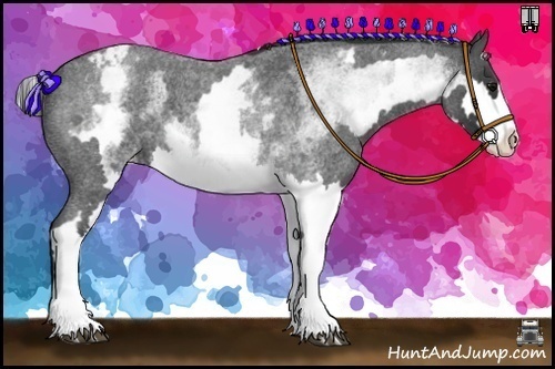 Horse Color:White Spotted Blue Roan Splash Frame Varnish