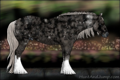 Horse Color:White Spotted Silver Black Ice Tobiano 