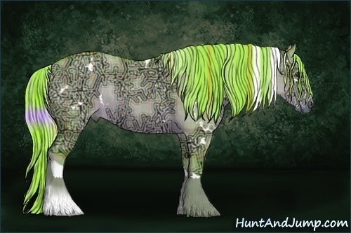 Horse Color:Watercolor Plaid  White Spotted Liver Red Dun Ice Tobiano 