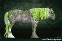 Horse Color:Watercolor Plaid  White Spotted Liver Red Dun Ice Tobiano 